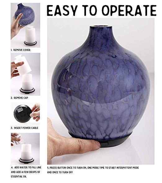 Unique Hand Blown Glass Essential Oils Diffuser 120ml with 5ml Bottle –  Prairie Essentials